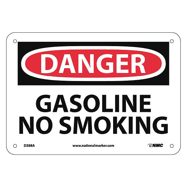 Nmc Danger Gasoline No Smoking Sign, D388A D388A