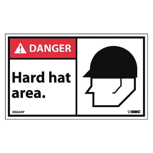 Nmc Danger Hard Hat Area Label, Pk5 DGA2AP