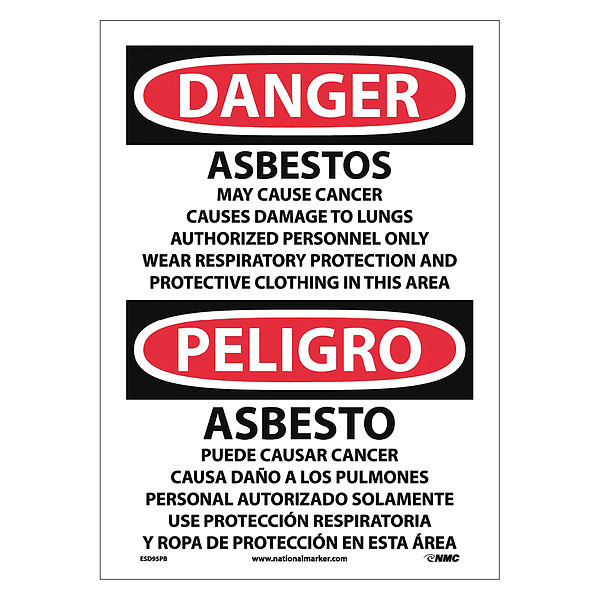 Nmc Danger Hazardous Chemicals Sign - Bilingual, ESD95PB ESD95PB