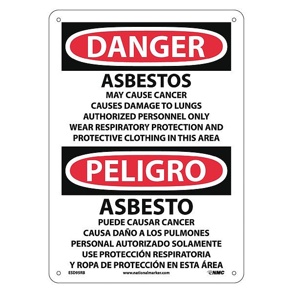 Nmc Danger Hazardous Chemicals Sign - Bilingual, ESD95RB ESD95RB