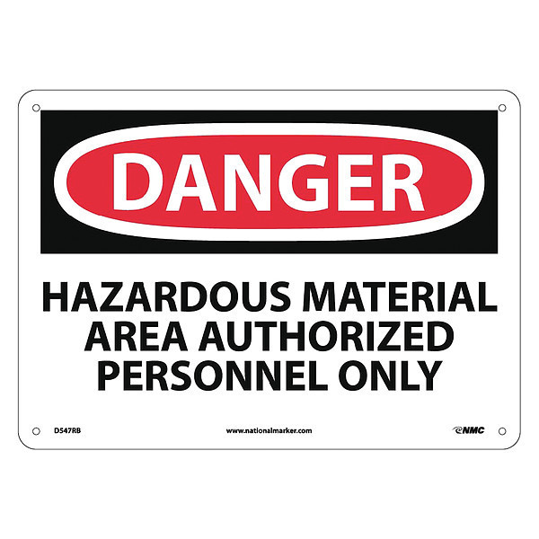 Nmc Danger Hazardous Material Area Sign, D547RB D547RB