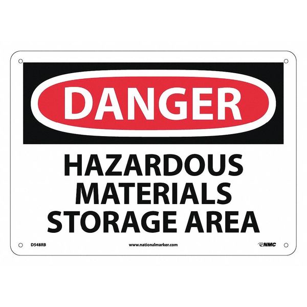 Nmc Danger Hazardous Materials Storage Area Sign, D548RB D548RB