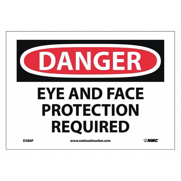 Nmc Danger Eye And Face Protection Required Sign D386P