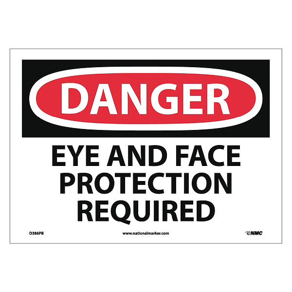 Nmc Danger Eye And Face Protection Required Sign D386PB