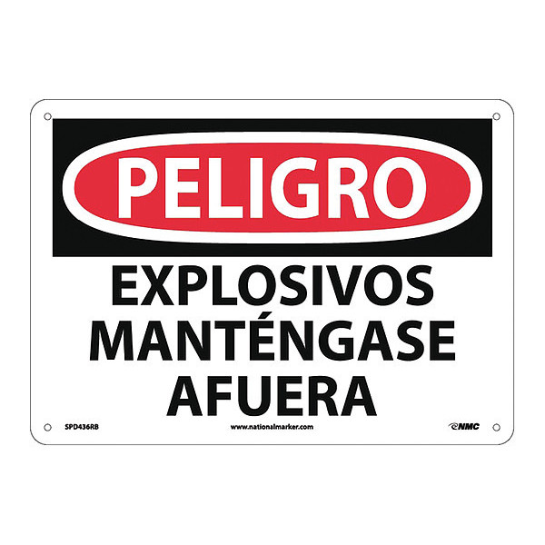 Nmc Danger Explosives Keep Out Sign - Spanish, SPD436RB SPD436RB