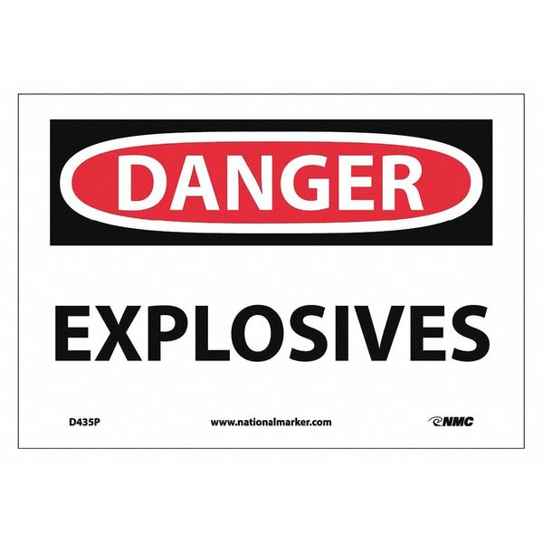 Nmc Danger Explosives Sign, D435P D435P