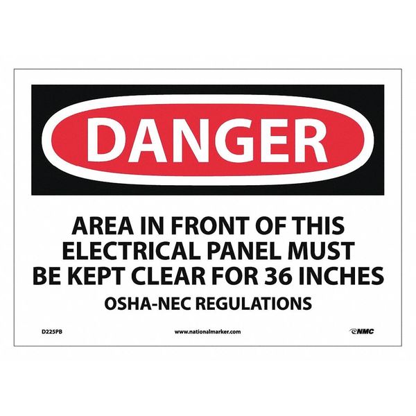 Nmc Danger Electrical Hazard Sign, D225PB D225PB