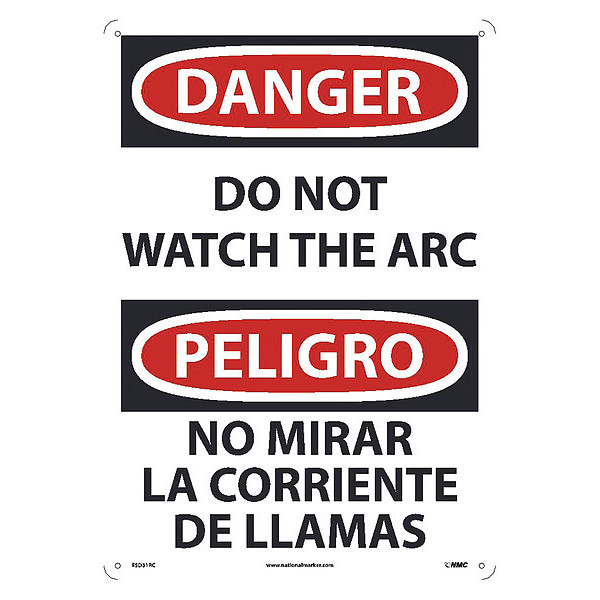 Nmc Danger Do Not Watch The Arc Sign - Bilingual, ESD31RC ESD31RC
