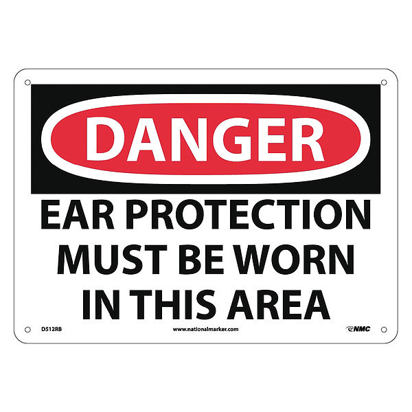 Nmc Danger Ear Protection Must Be Worn In This Area Sign D512RB