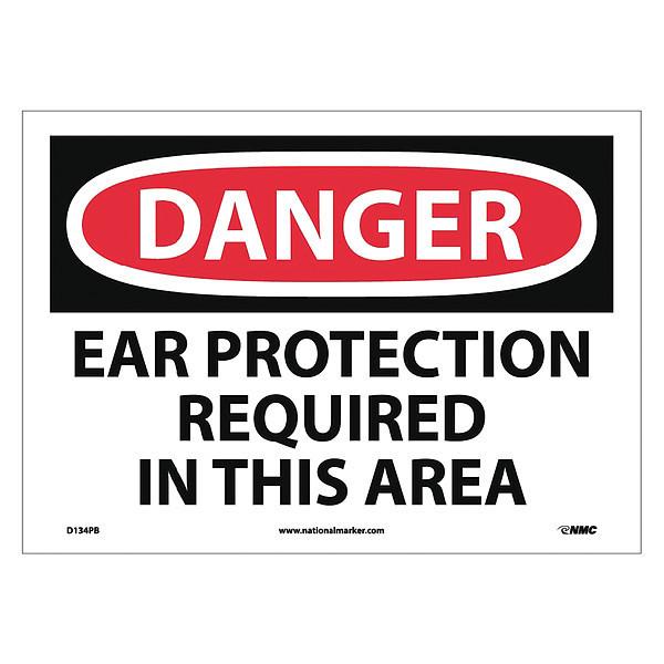 Nmc Danger Ear Protection Required In This Area Sign D134PB