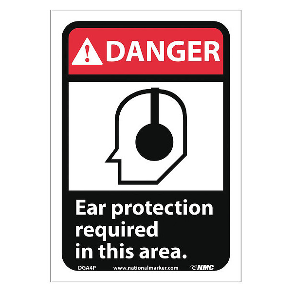 Nmc Danger Ear Protection Required In This Area Sign DGA4P