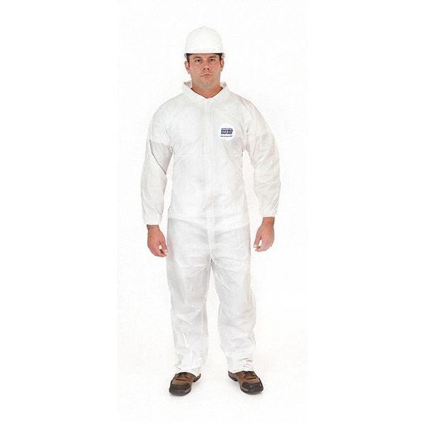 International Enviroguard Coverall, Elastic Wrist, S, White, PK25, 25 PK, White, Microporous Laminate, Zipper 8012