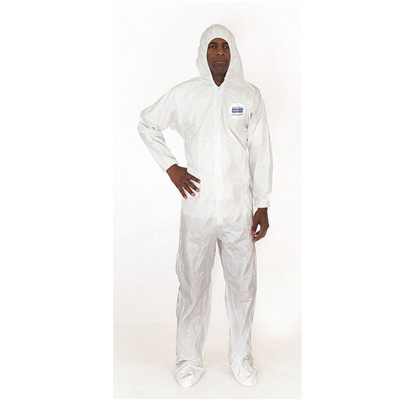 International Enviroguard Microporous Coverall w Hood, S, White, PK25, S, 25 PK, White, Microporous, Zipper 8019