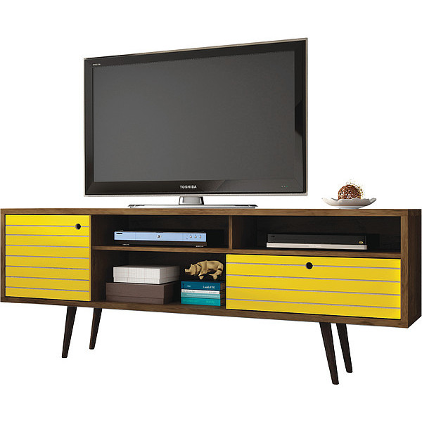 Manhattan Comfort TV Stand, Mid CenturyYellow, 70.86" 202AMC94