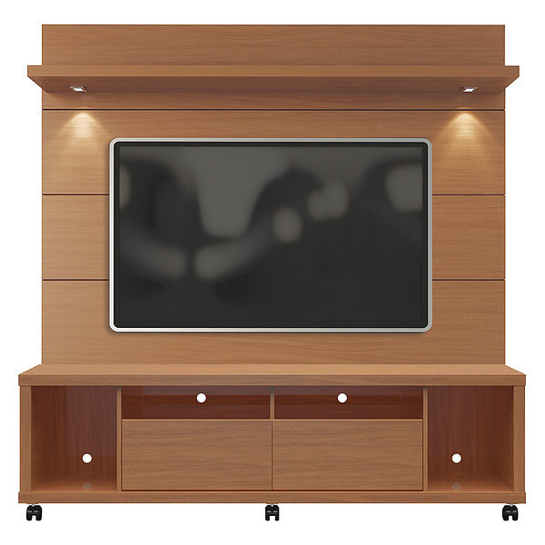 Manhattan Comfort Cabrini TV Stand and Floating Wall TV Panel 1.8, Maple Crm/White 2-1545482254