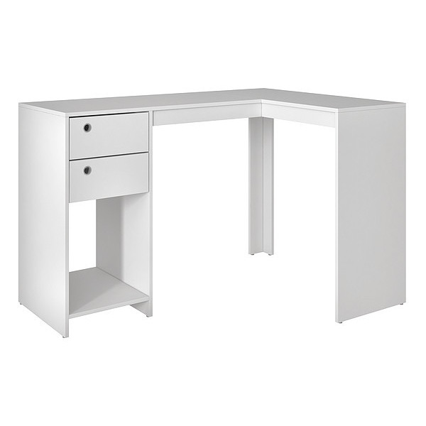 Manhattan Comfort L Shaped Desk, 35.43" D, 50.39" W, 31.89" H, White, High Quality MDP 41AMC6