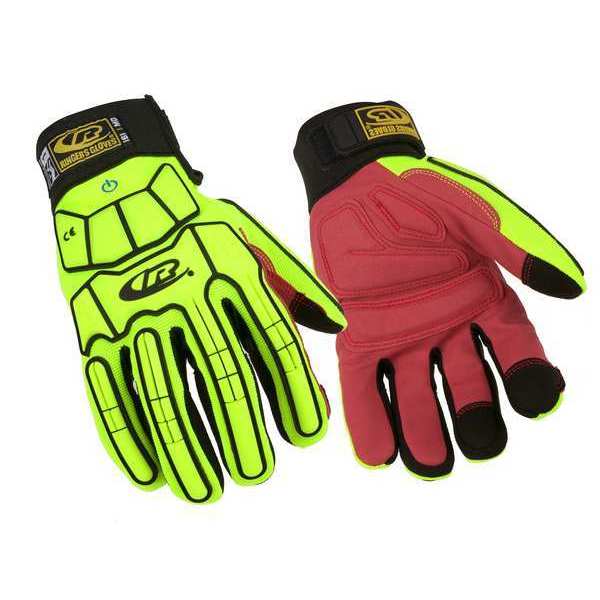 Ringers Gloves Impact Glove, Padded, Yellow/Red, 3XL, PR 161-13