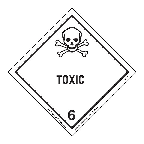Labelmaster Toxic Label, Worded, Paper, PK50 HML27S