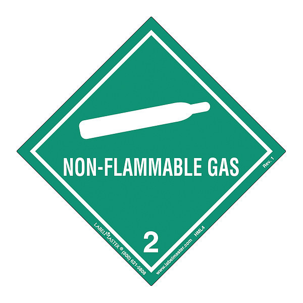 Labelmaster Non-Flammable Gas Label, PK50 HML4S