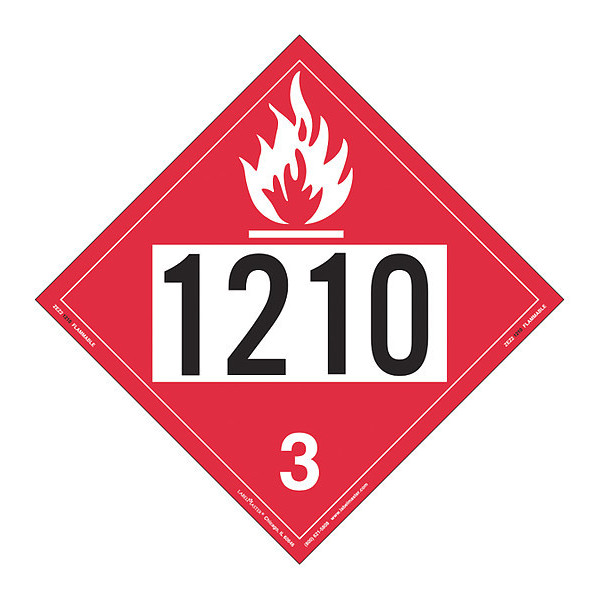 Labelmaster Flammable Liquid, UN 1210, PK25 ZEZ21210