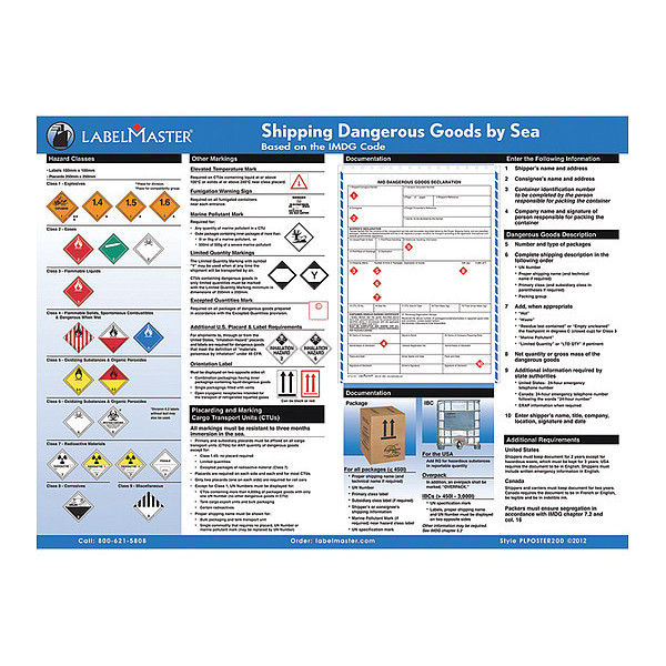 Labelmaster Shipping Dangerous Goods By Sea Poster PLPOSTER200