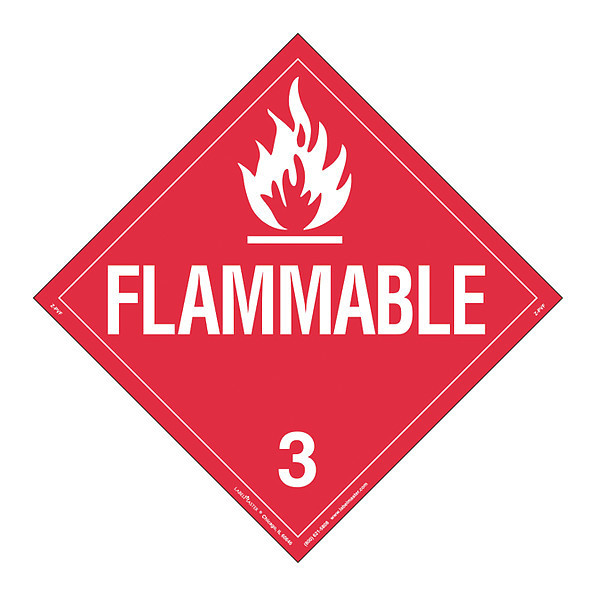 Labelmaster Flammable Liquid Placard, Word, PK25 Z-PVF