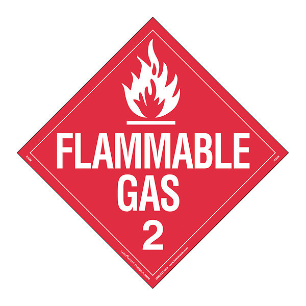 Labelmaster Flammable Gas Placard, Worded, PK25 Z-EZ8