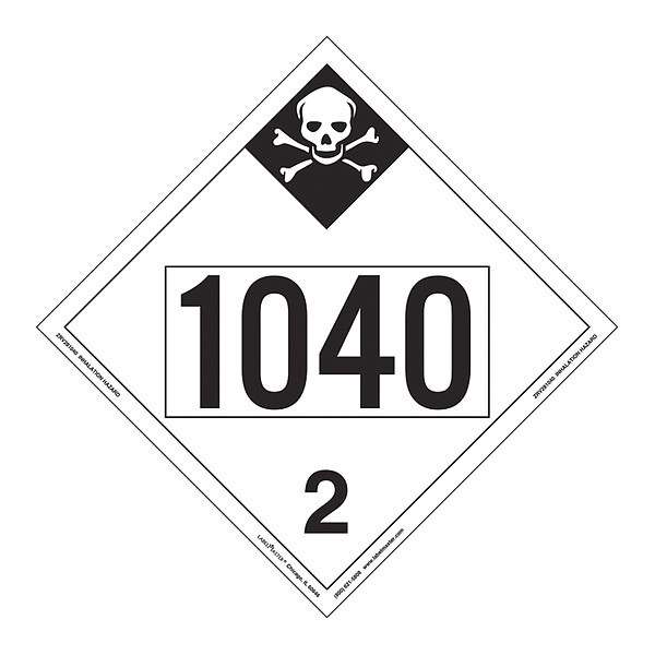 Labelmaster UN 1040 Inhalation Hazard, PK25 ZRV281040
