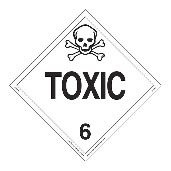 Labelmaster Toxic Placard, Worded, Rigid, PK25 Z-RVW27