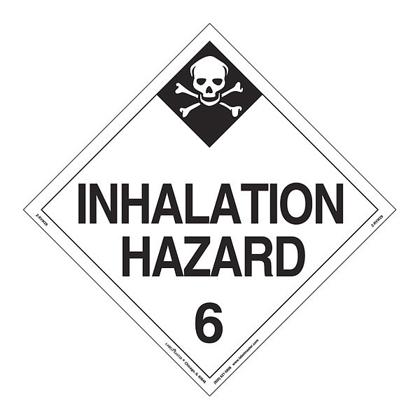 Labelmaster Inhalation Hazard Placard, Vinyl, PK25 Z-RVW29