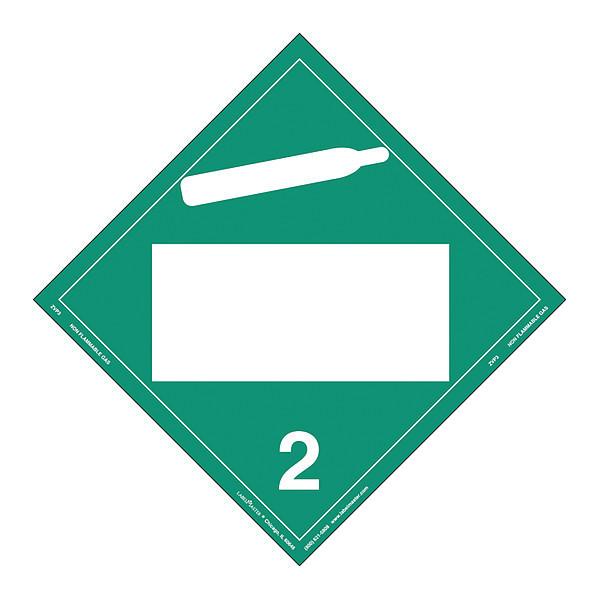 Labelmaster NonFlammable Gas Placard, PK25 ZVP3