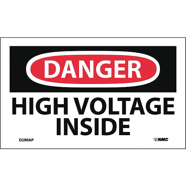 Nmc Danger High Voltage Inside Label, Pk5 D290AP