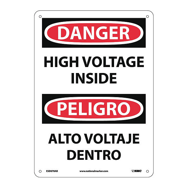 Nmc Danger High Voltage Inside Sign - Bilingual ESD678AB