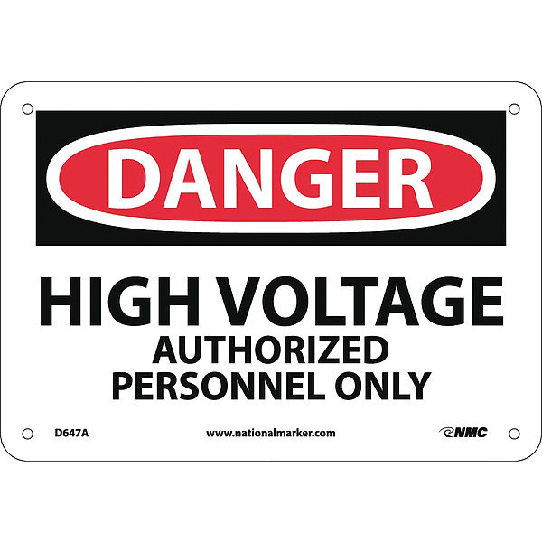 Nmc Danger High Voltage Authorized Personnel Only Sign D647A