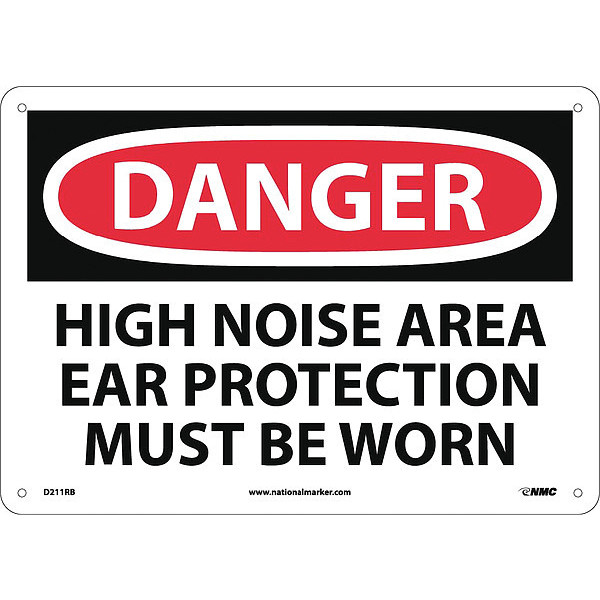 Nmc Danger High Noise Area Ear Protection Must Be Worn Sign D211RB