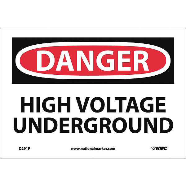 Nmc Danger High Voltage Underground Sign D291P