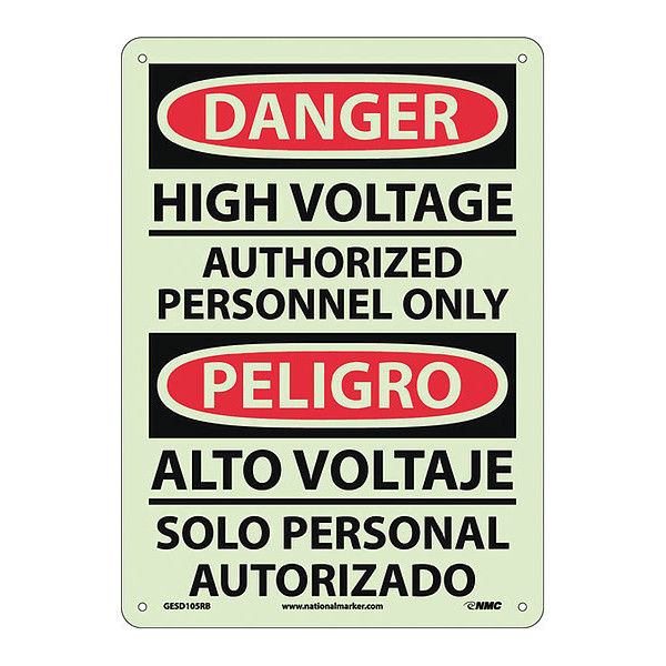 Nmc Danger High Voltage Sign - Bilingual GESD105RB