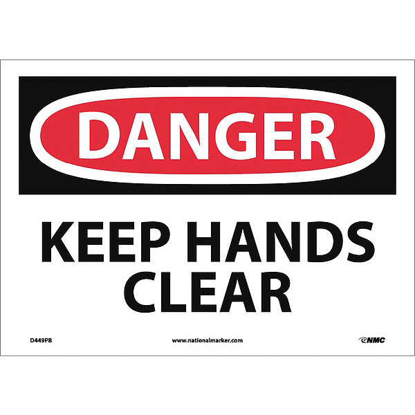 Nmc Danger Keep Hands Clear Sign D449PB