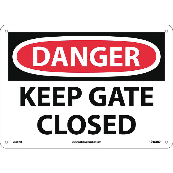 Nmc Danger Keep Gate Closed Sign, D565AB D565AB