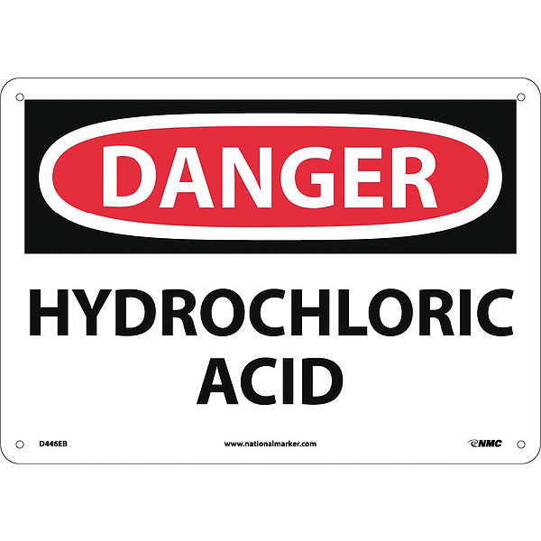 Nmc Danger Hydrochloric Acid Sign, D446EB D446EB