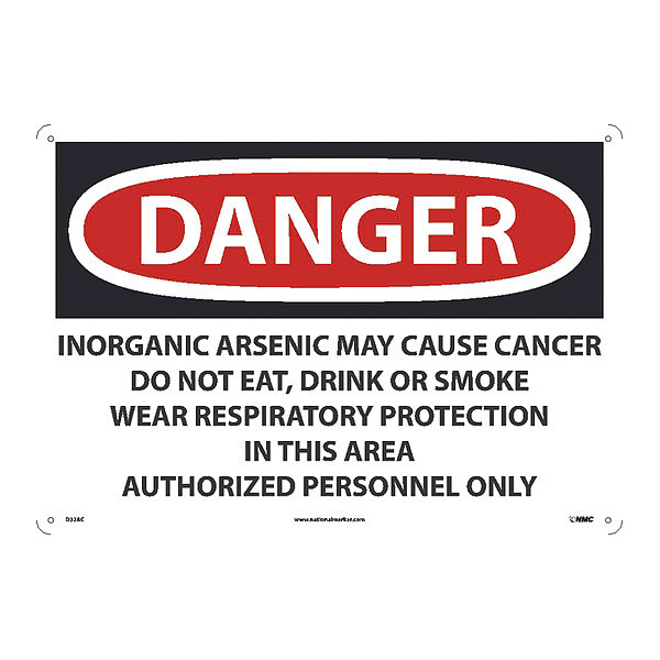 Nmc Danger Inorganic Arsenic May Cause Cancer Sign, D32AC D32AC