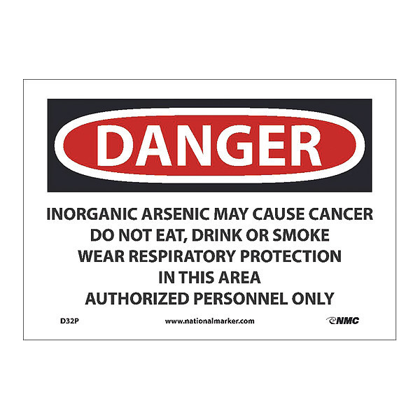 Nmc Danger Inorganic Arsenic May Cause Cancer Sign, D32P D32P