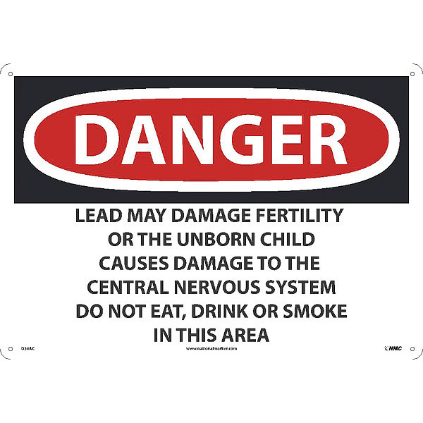 Nmc Danger Lead Work Area Sign, D36AC D36AC