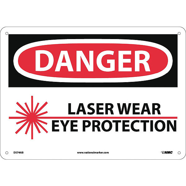 Nmc Danger Laser Wear Eye Protection Sign D574AB