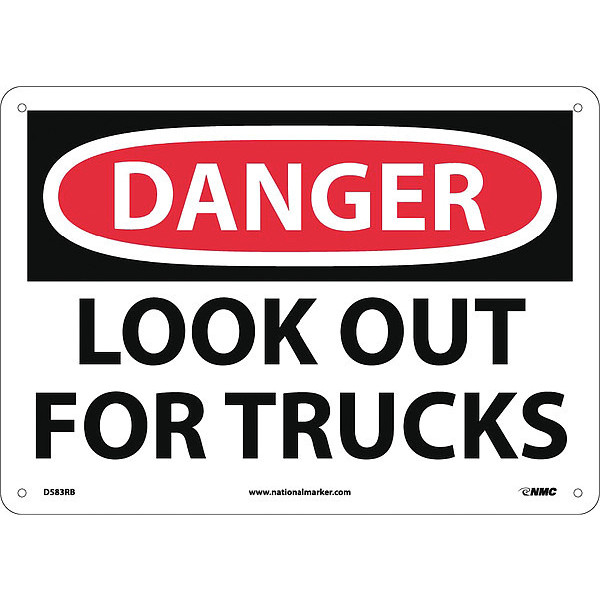 Nmc Danger Look Out For Trucks Sign, D583RB D583RB