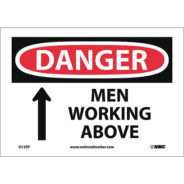 Nmc Danger Men Working Above Sign, D125P D125P