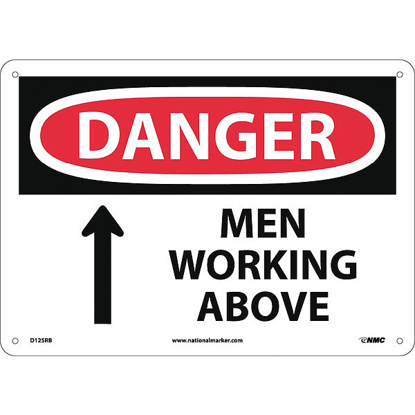 Nmc Danger Men Working Above Sign, D125RB D125RB