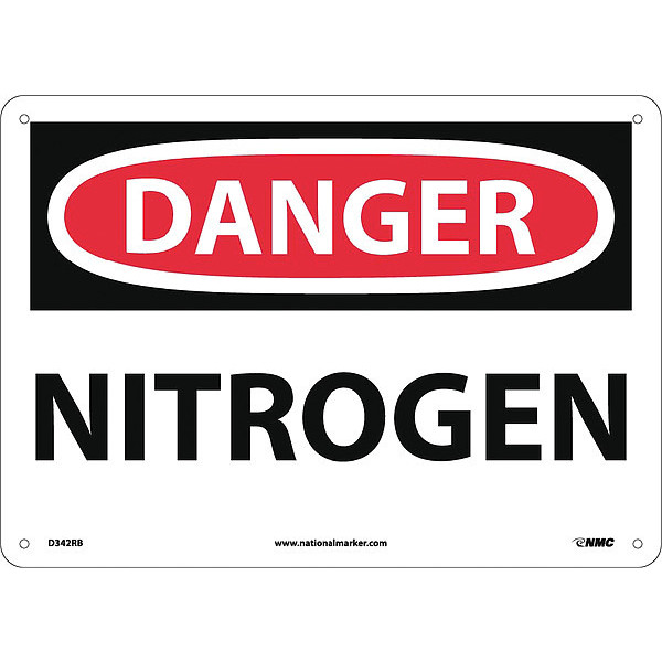 Nmc Danger Nitrogen Sign, D342RB D342RB