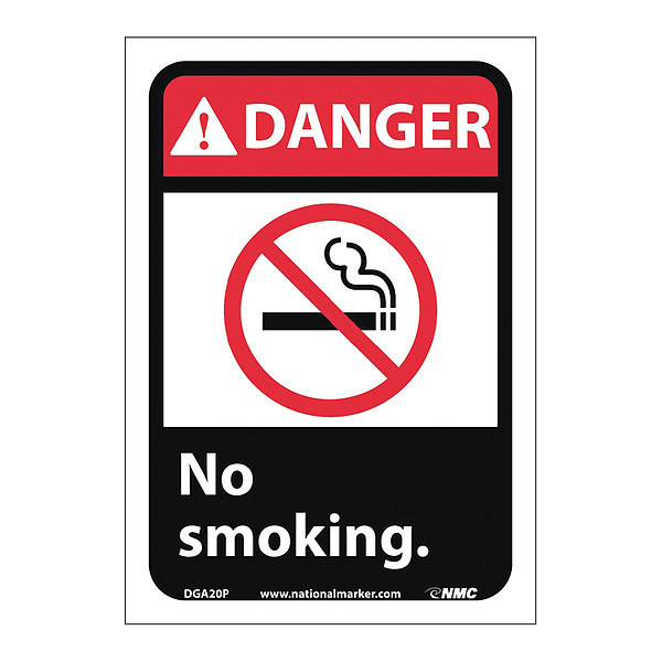 Nmc Danger No Smoking Sign, DGA20P DGA20P