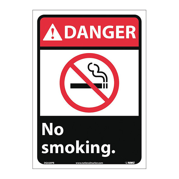 Nmc Danger No Smoking Sign, DGA20PB DGA20PB